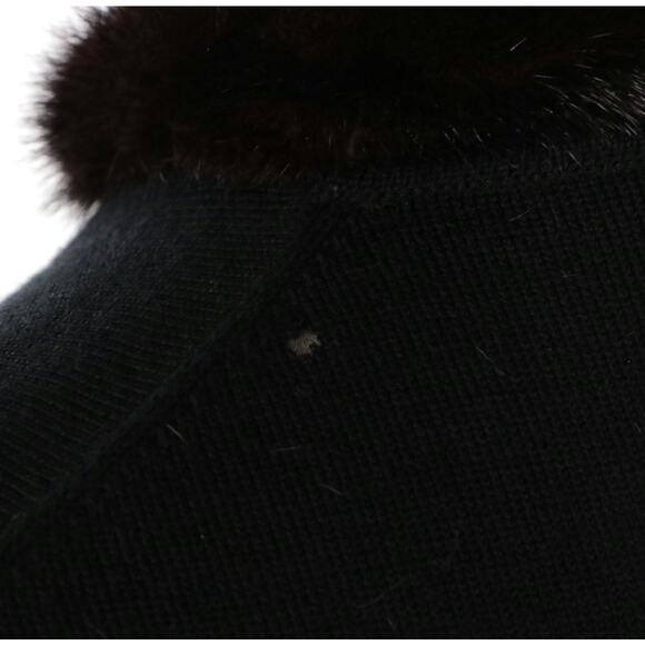 Prada 2013 Black Virgin Wool & Mohair Cardigan with Mink Fur Trim – Size IT 46 - Picture 8 of 11